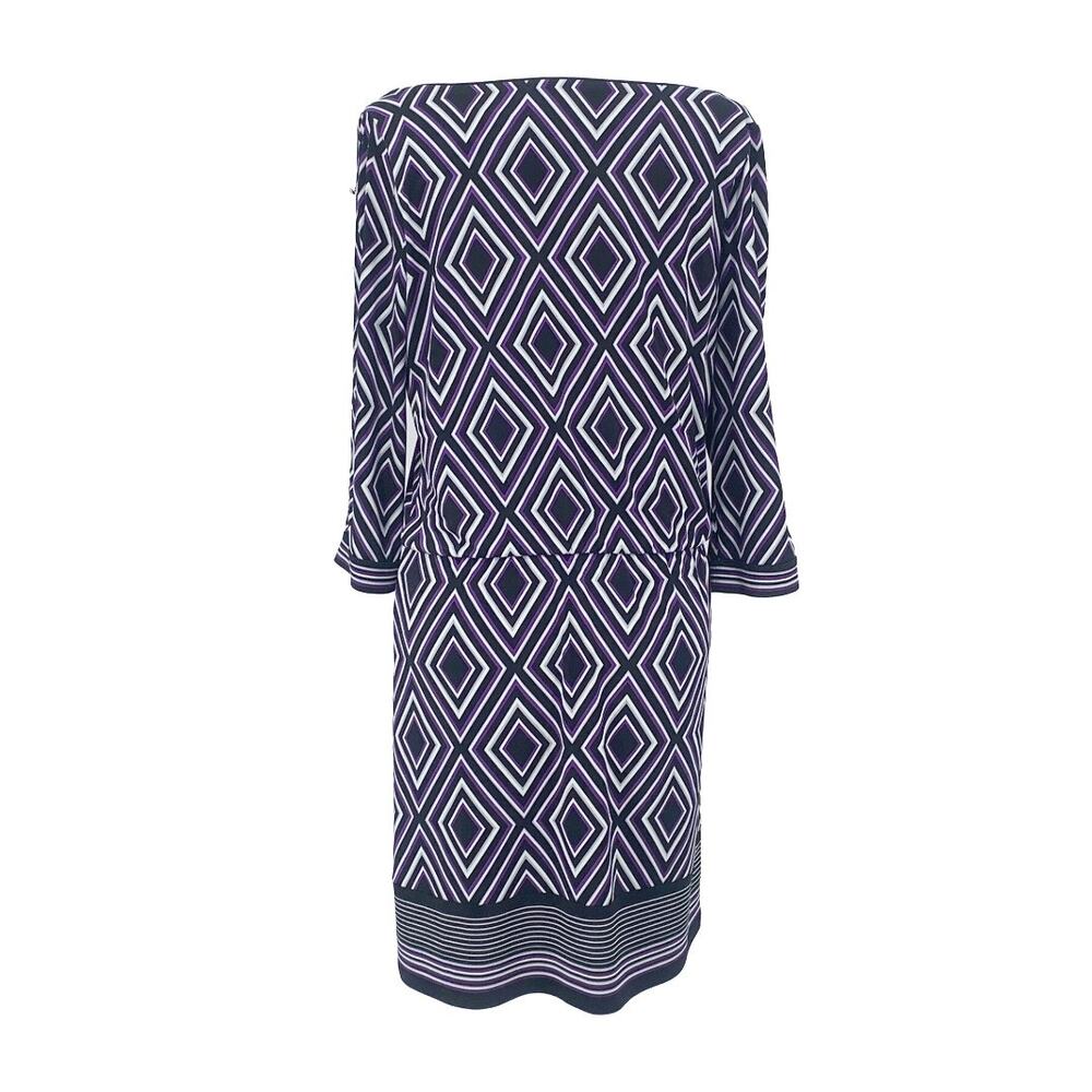 White House Black Market Women’s Small Geometric Knit Dress - Picture 3 of 16